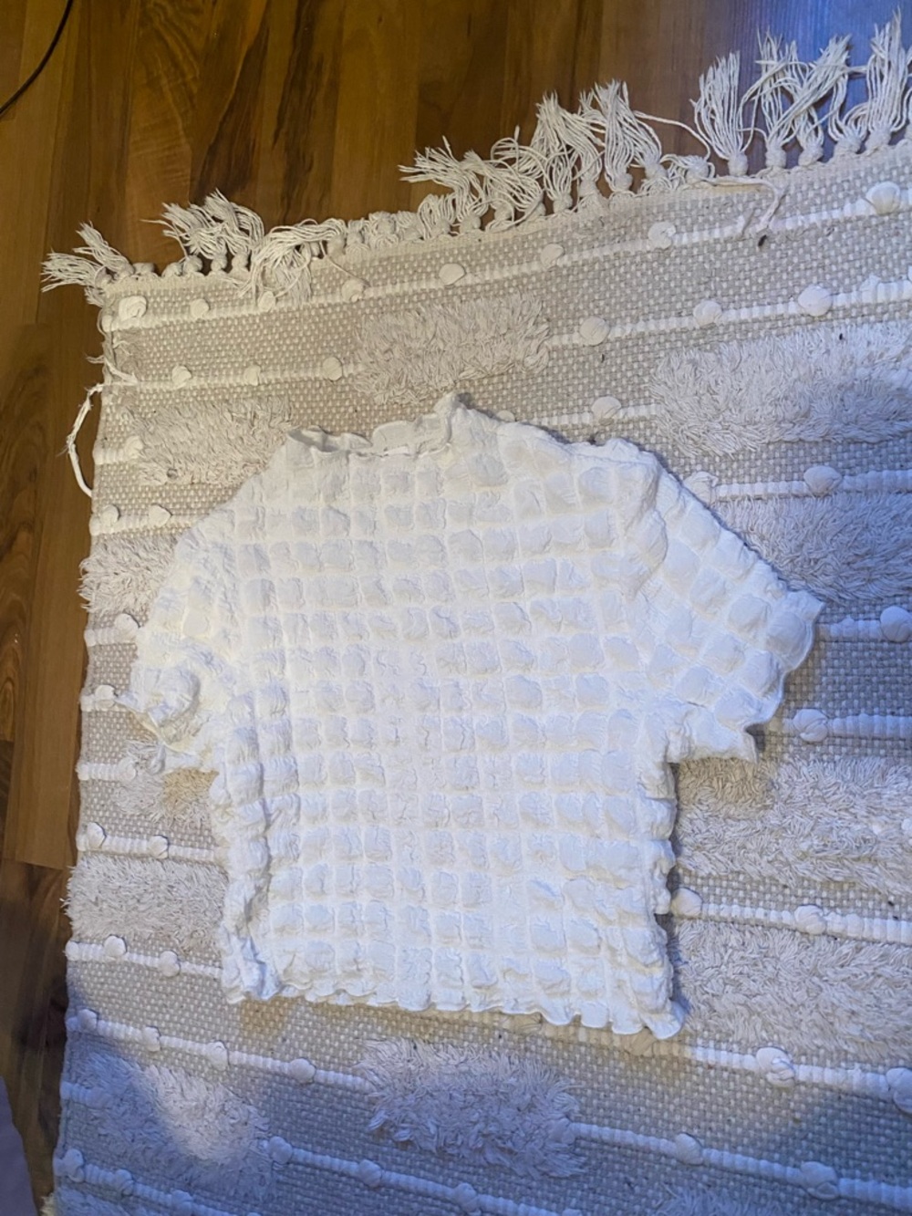 Ardene White Textured Crop Top